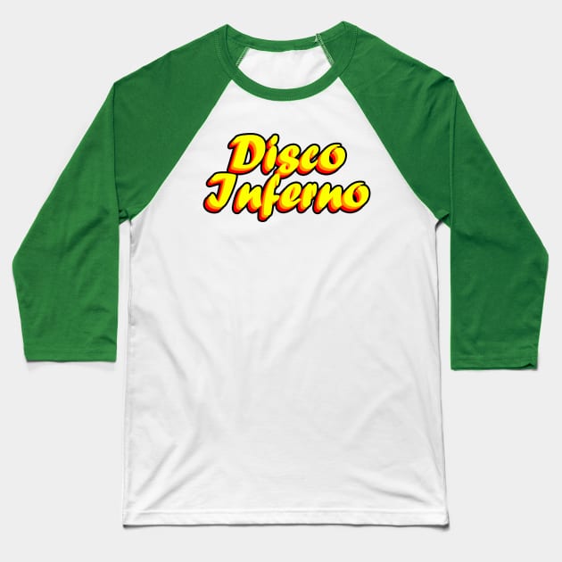 Disco Inferno Baseball T-Shirt by MeteorMerchUK